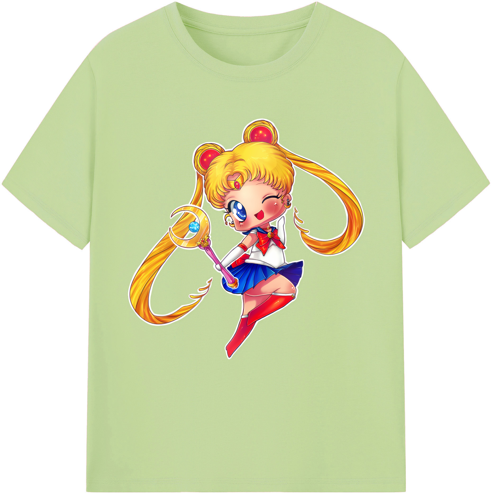 （画像用） 美少女戦士セーラームーン 月野 うさぎ つきの うさぎ Sailor Moon Tsukino Usagi 綿100％半袖Tシャツ（フロントプリント）